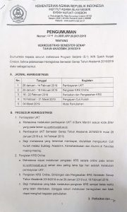 HERREGISTRASI SEMESTER GENAP TA 2018/2019