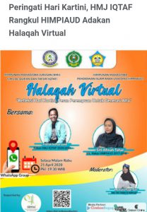 Kegiatan HMJ IQTAF  tentang Halaqah Virtual