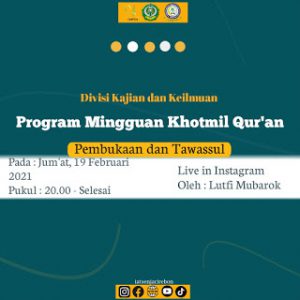 Pembukaan Program Mingguan Khotmil Qur'an HMJ IQTAF Senja Cirebon 2021